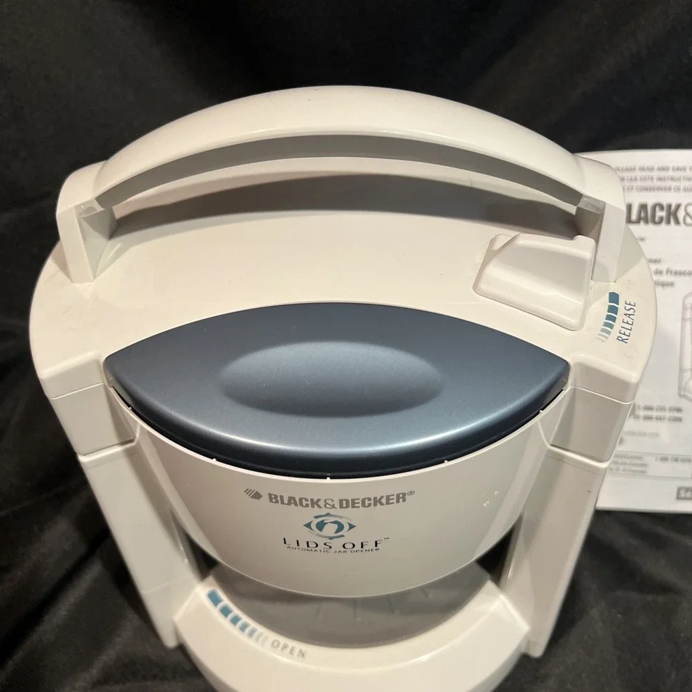 Black & Decker Lids Off Automatic‎ Jar Opener Model JW200 Tested & Working White